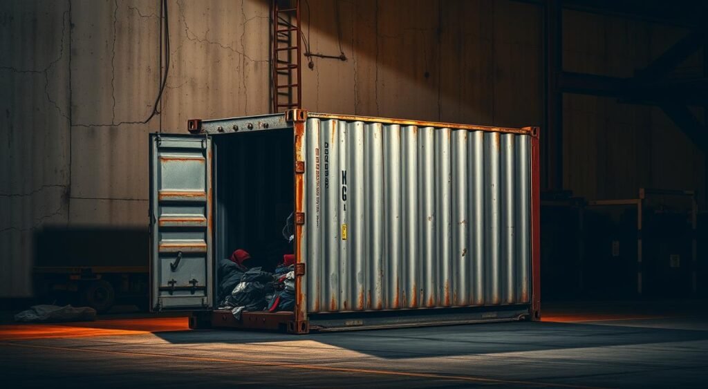 Container de roupas usadas importadas
